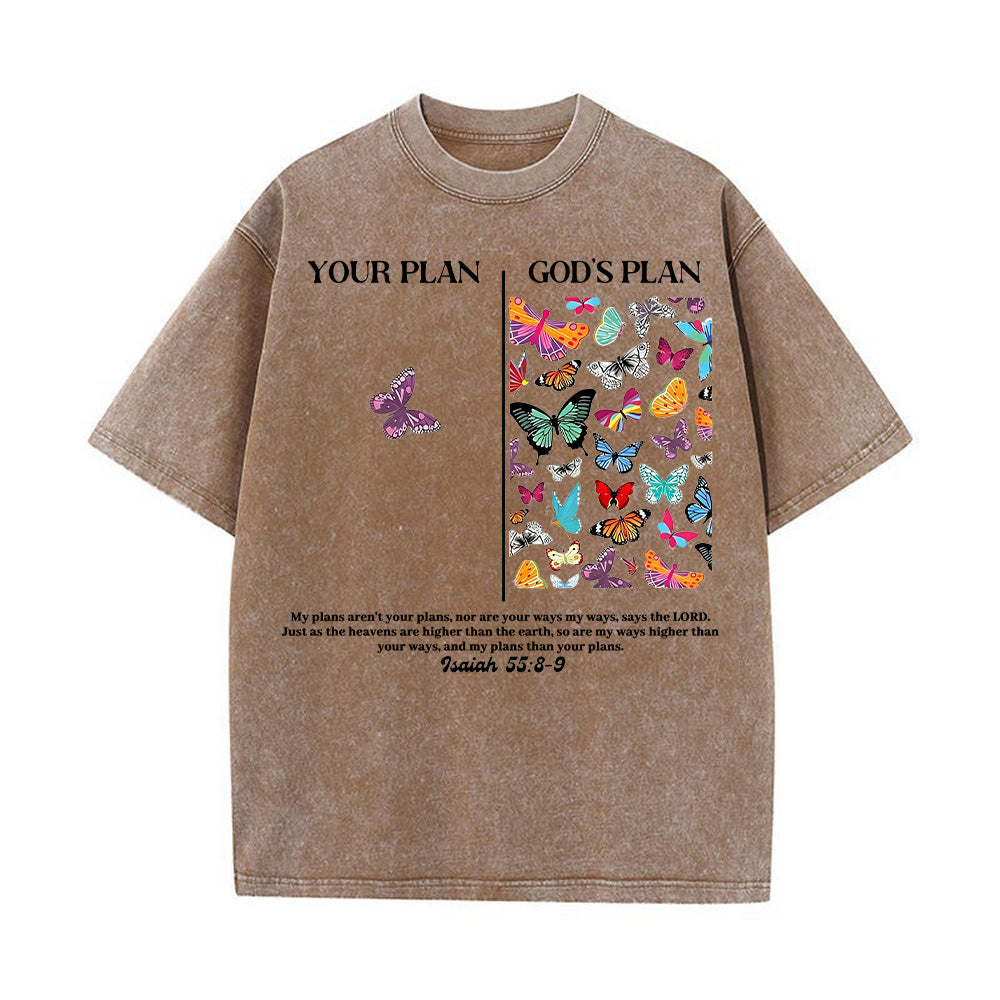 Your Plan vs God's Plan Unisex Washed T-shirt