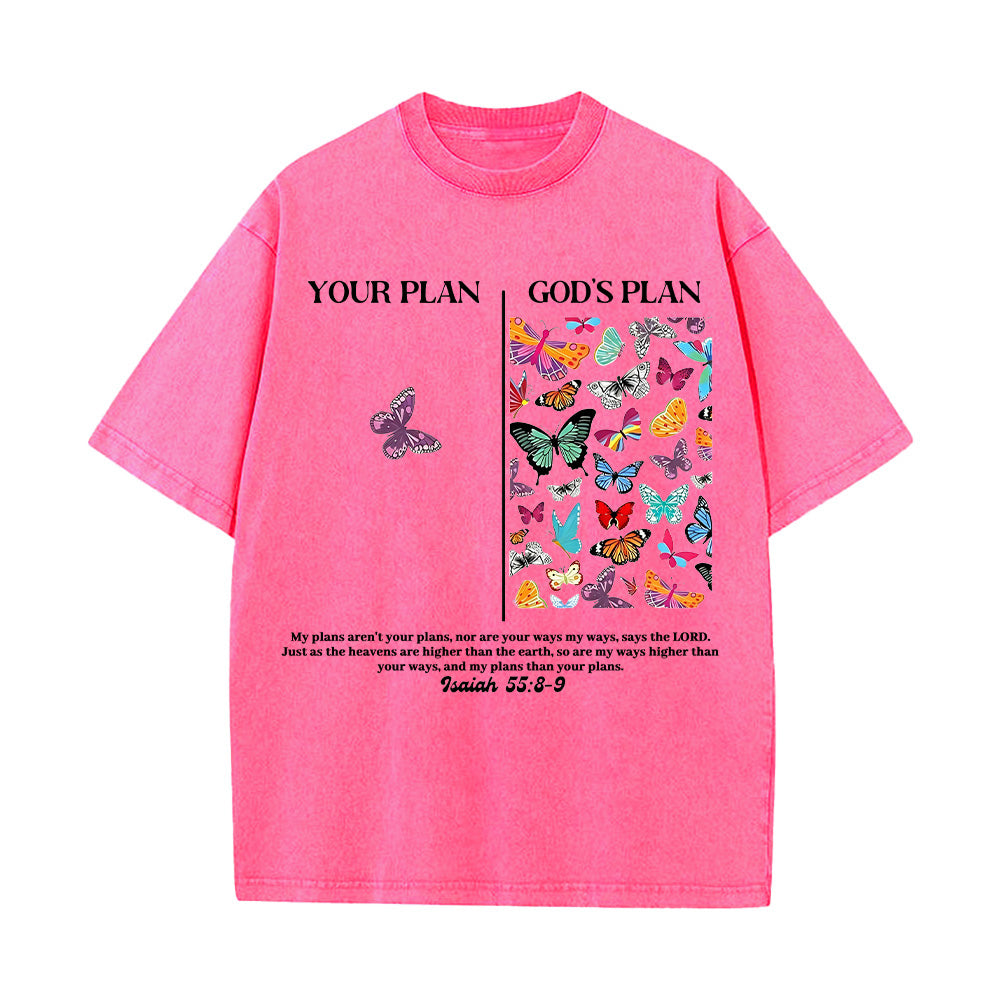 Your Plan vs God's Plan Unisex Washed T-shirt