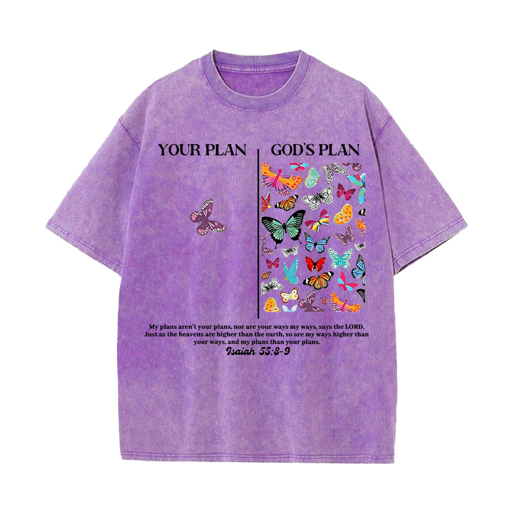 Your Plan vs God's Plan Unisex Washed T-shirt