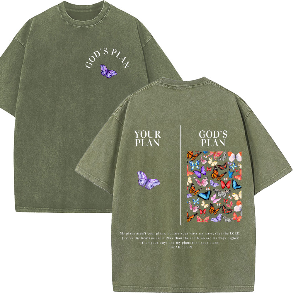Gods Plan Unisex Washed T-shirt