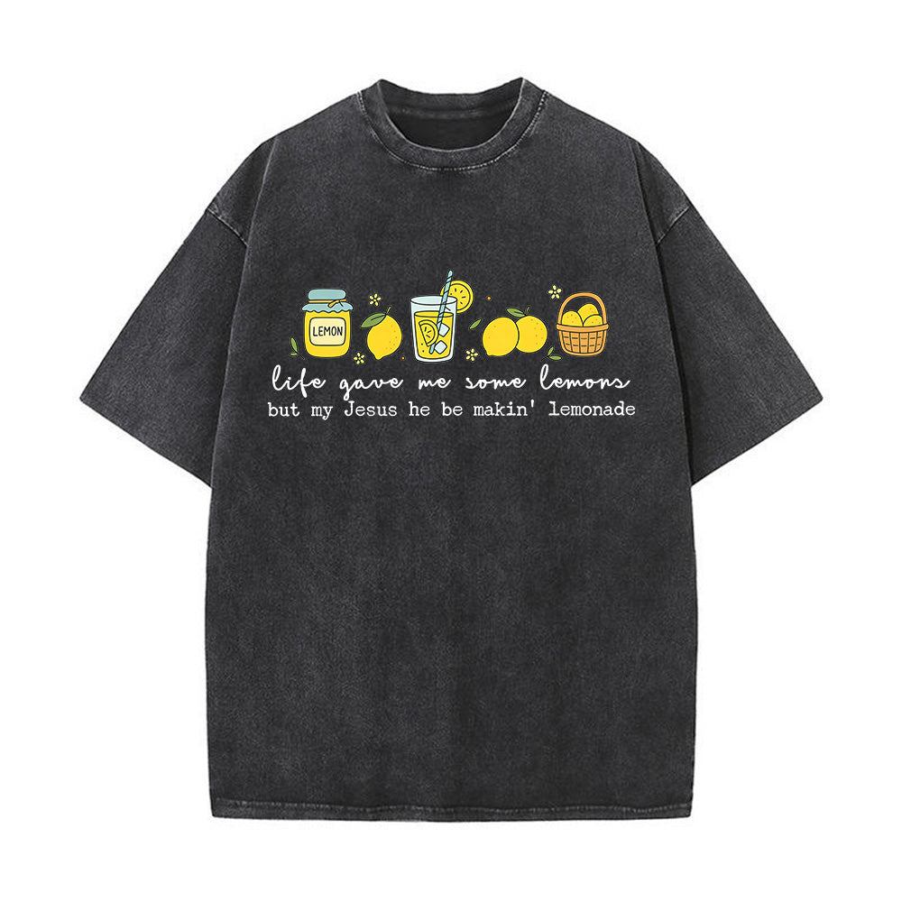 Life Gave Me Lemons Christian Unisex Washed T-Shirt
