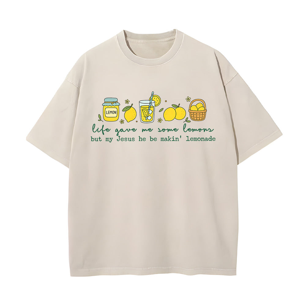 Life Gave Me Lemons Christian Unisex Washed T-Shirt