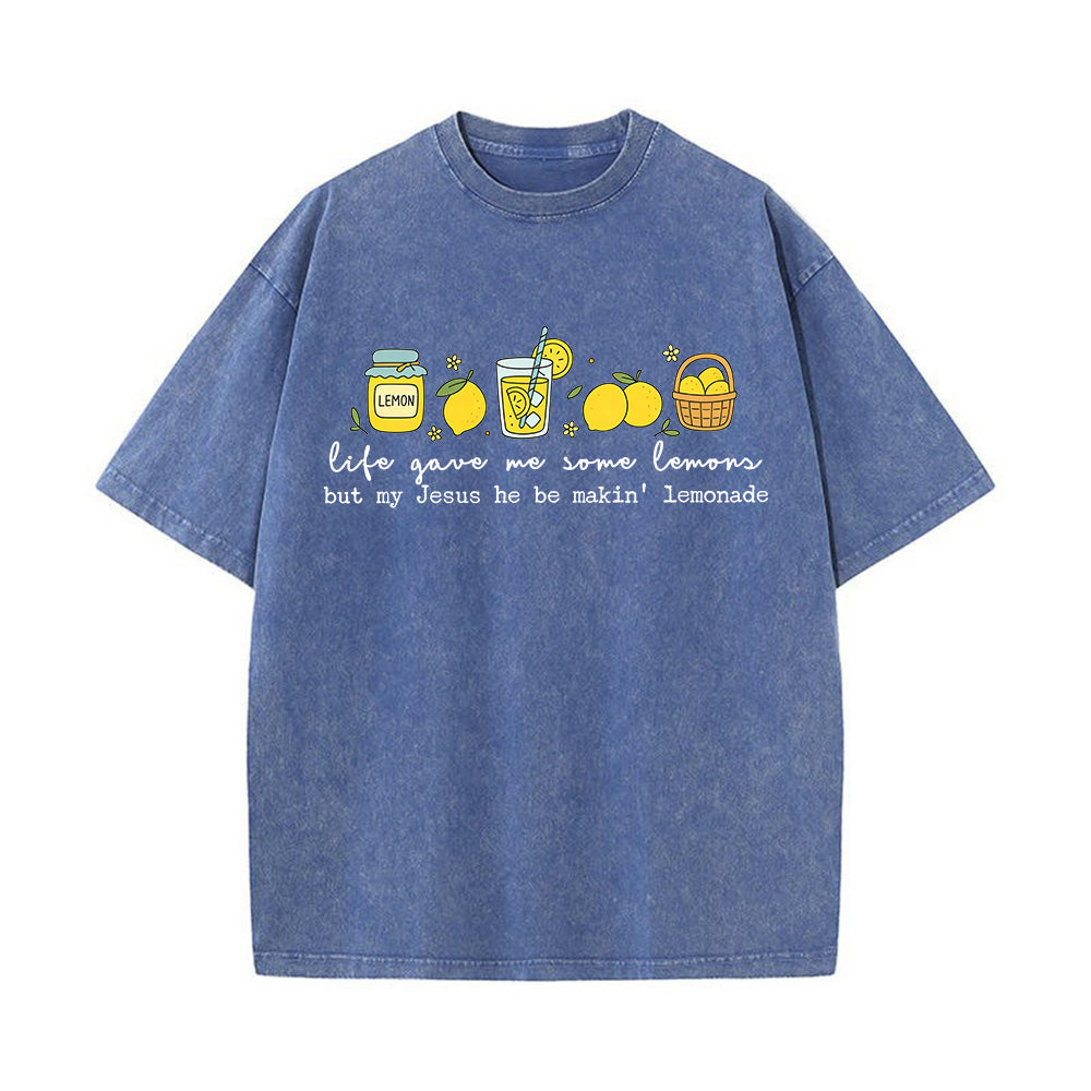 Life Gave Me Lemons Christian Unisex Washed T-Shirt
