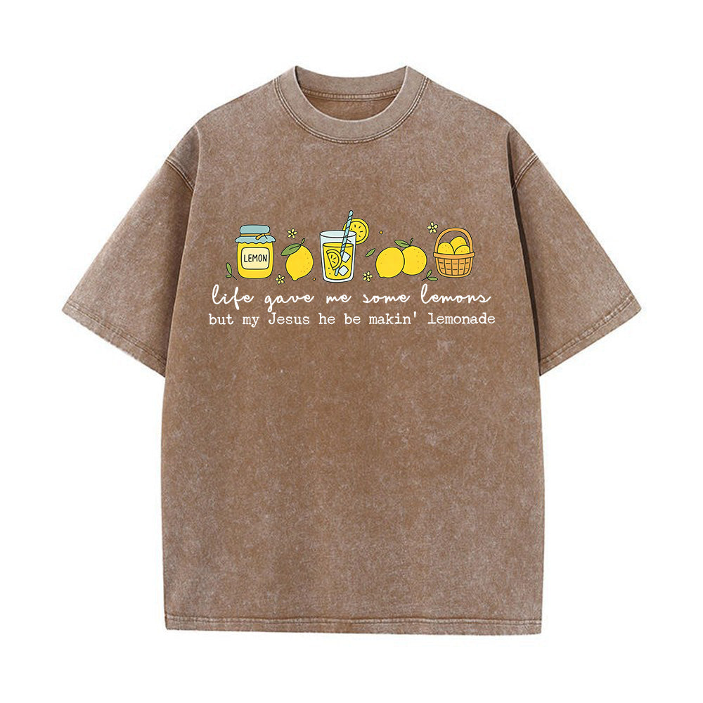 Life Gave Me Lemons Christian Unisex Washed T-Shirt