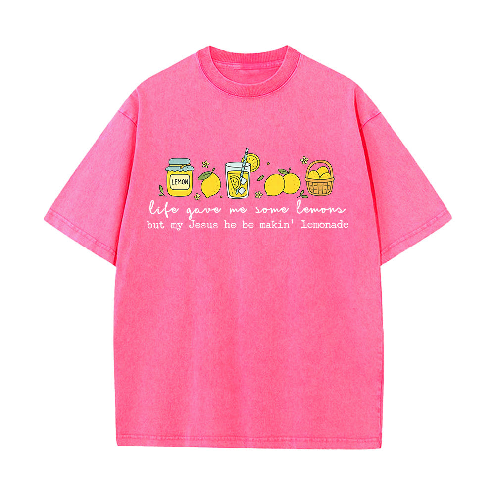 Life Gave Me Lemons Christian Unisex Washed T-Shirt