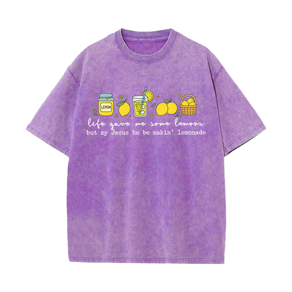 Life Gave Me Lemons Christian Unisex Washed T-Shirt