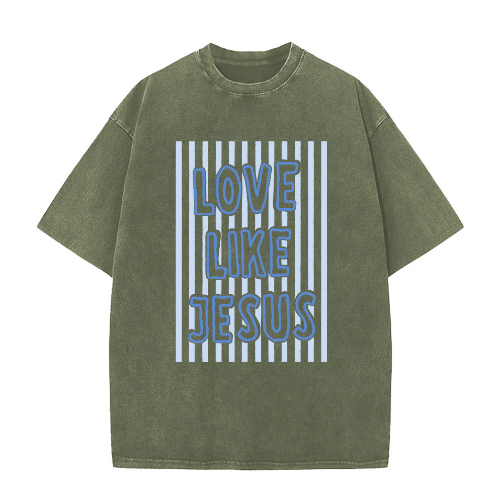 Love Like Jesus Unisex Washed T-shirt