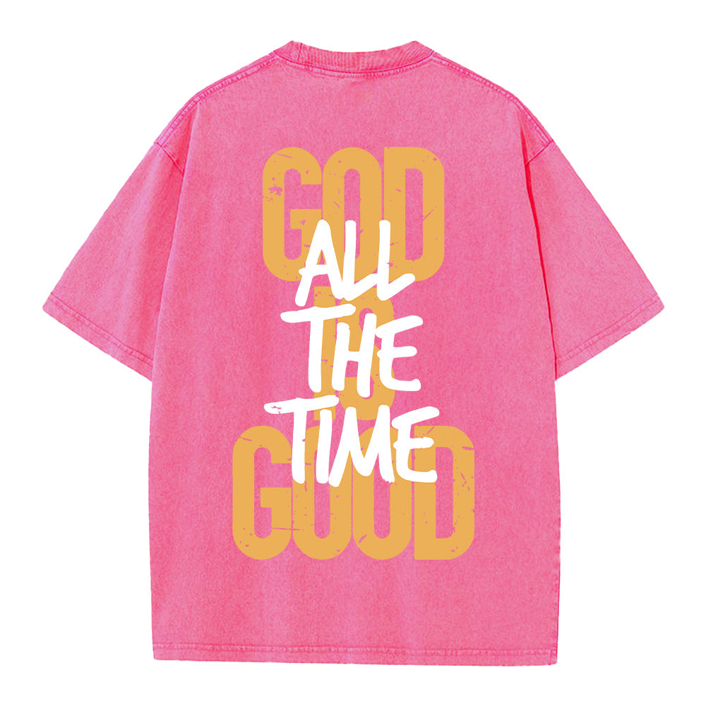 "God is Good All The Time" Retro Graphic Unisex Washed T-Shirt