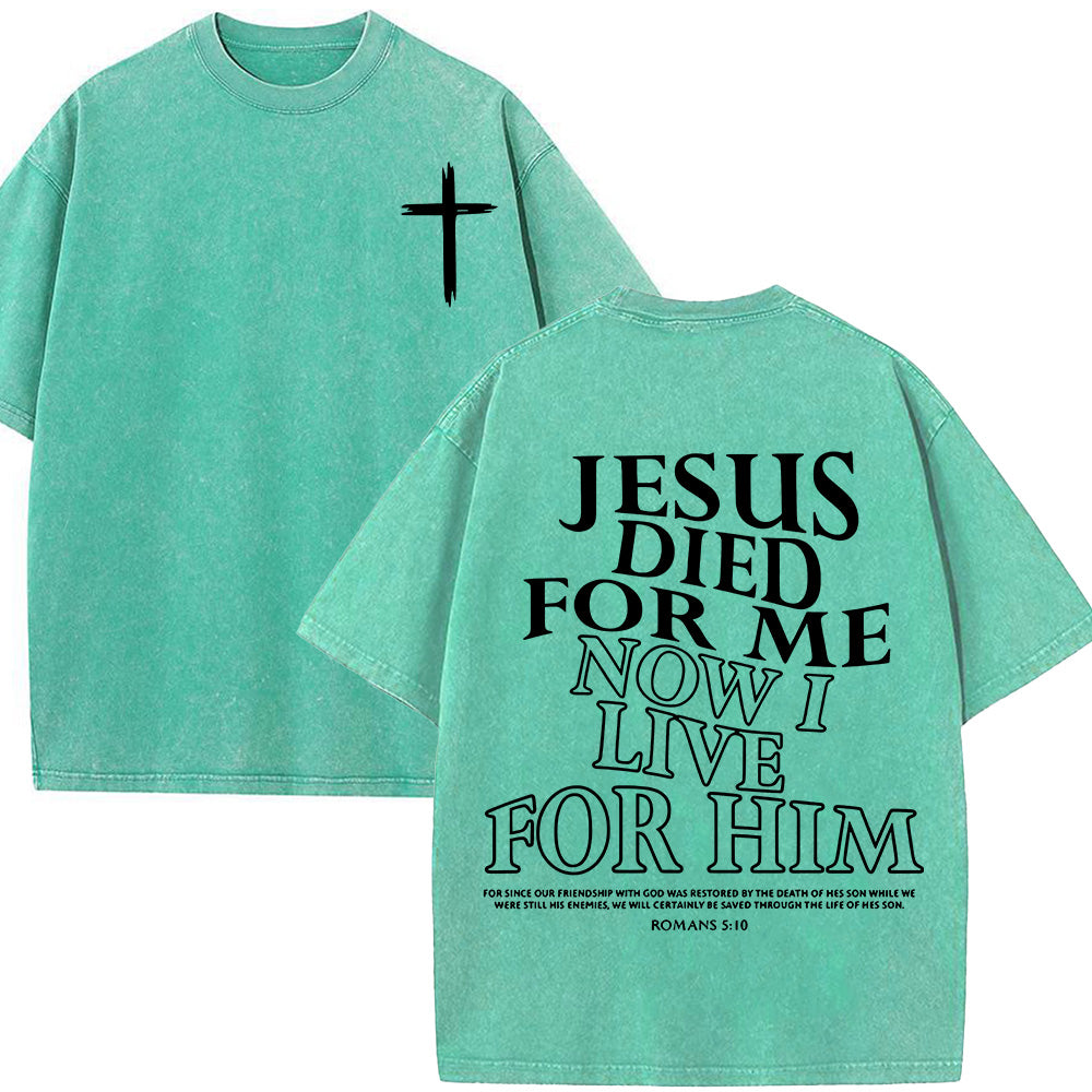 Jesus Died For Me Unisex Washed T-Shirt