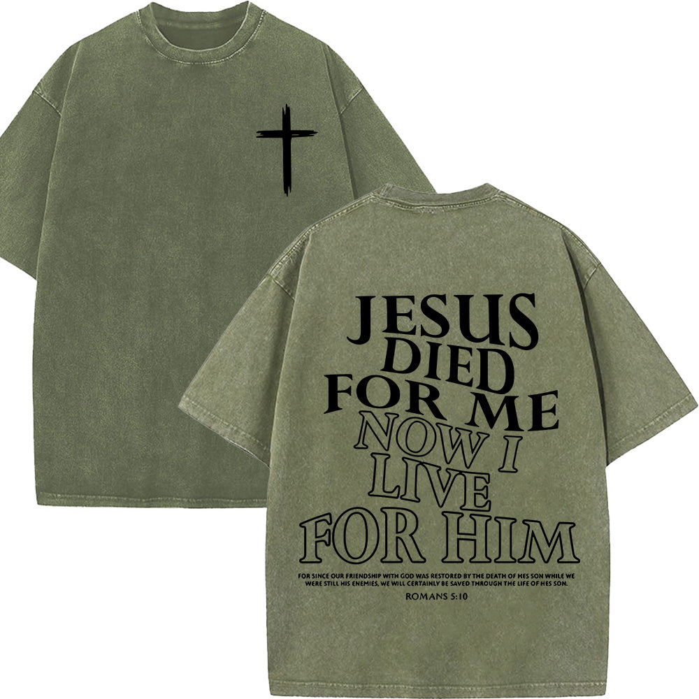 Jesus Died For Me Unisex Washed T-Shirt