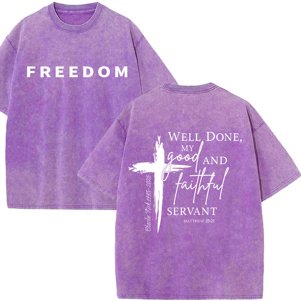 Well Done Good And Faithful Servant Unisex Washed T-Shirt