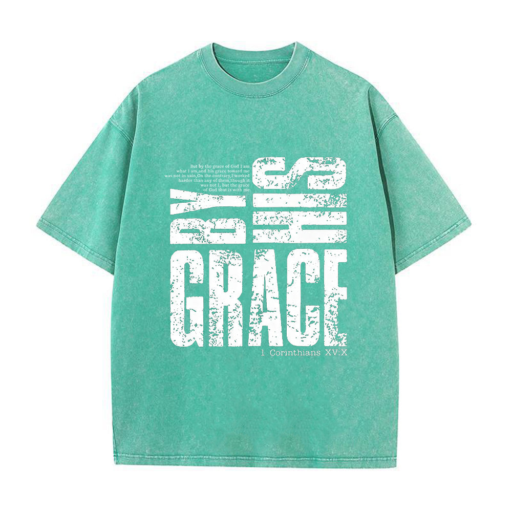 Saved By His Amazing Grace Unisex Washed T-Shirt