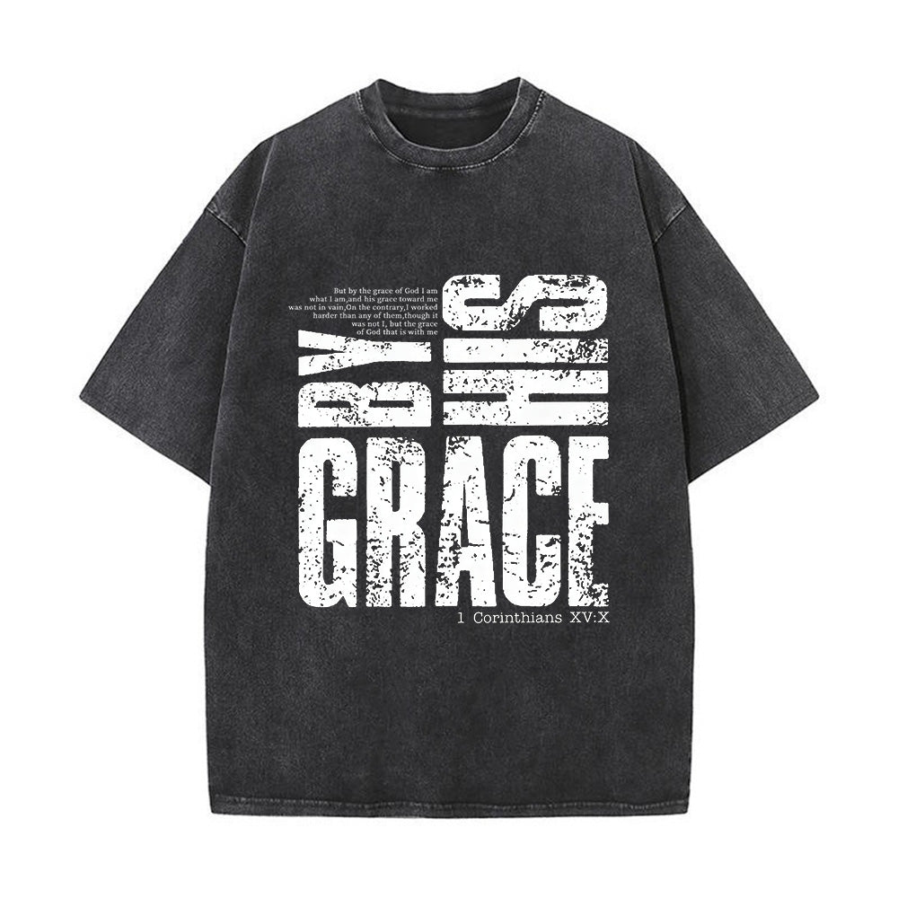 Saved By His Amazing Grace Unisex Washed T-Shirt
