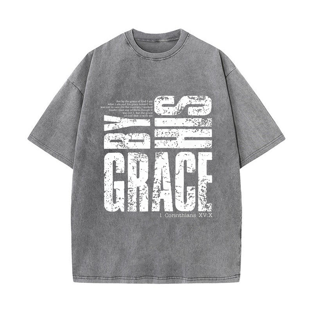 Saved By His Amazing Grace Unisex Washed T-Shirt