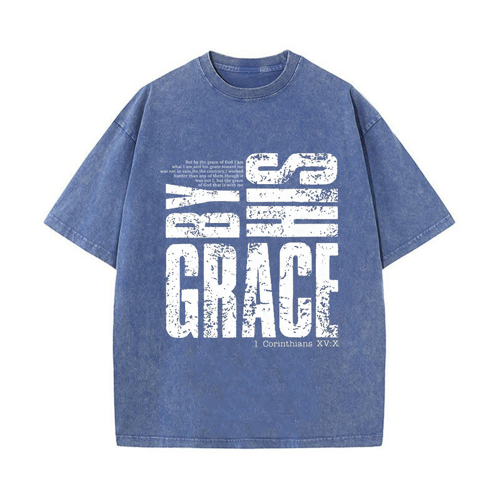 Saved By His Amazing Grace Unisex Washed T-Shirt
