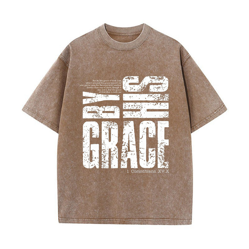 Saved By His Amazing Grace Unisex Washed T-Shirt
