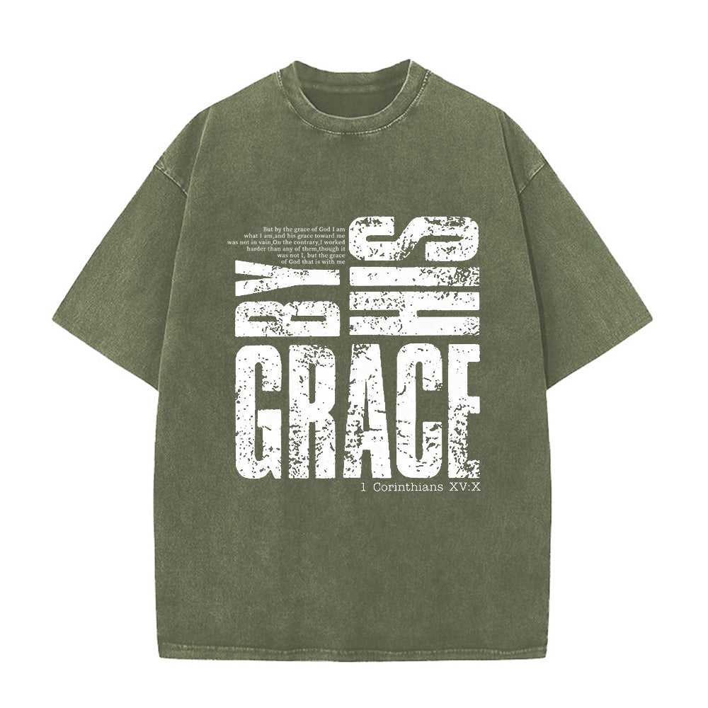 Saved By His Amazing Grace Unisex Washed T-Shirt