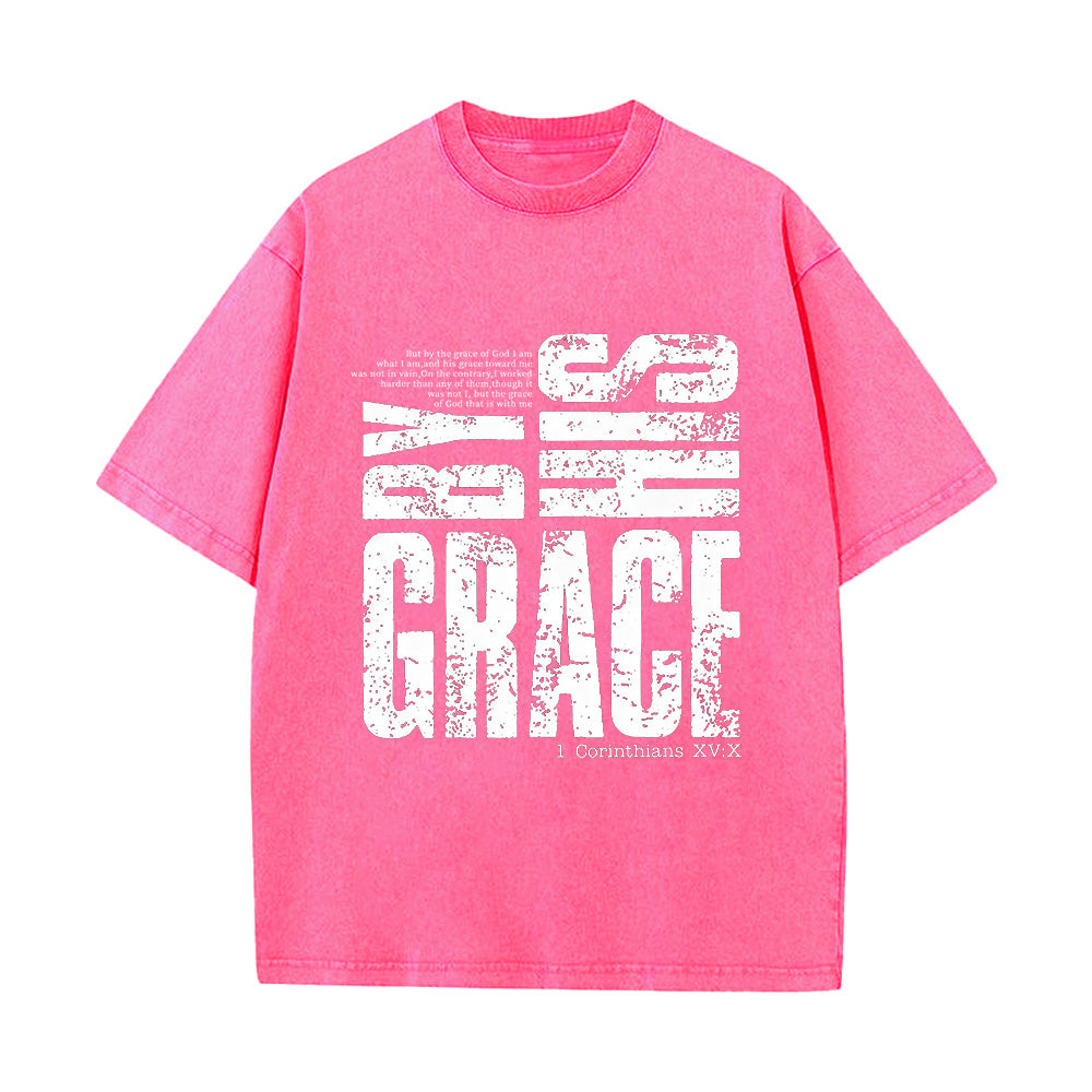 Saved By His Amazing Grace Unisex Washed T-Shirt