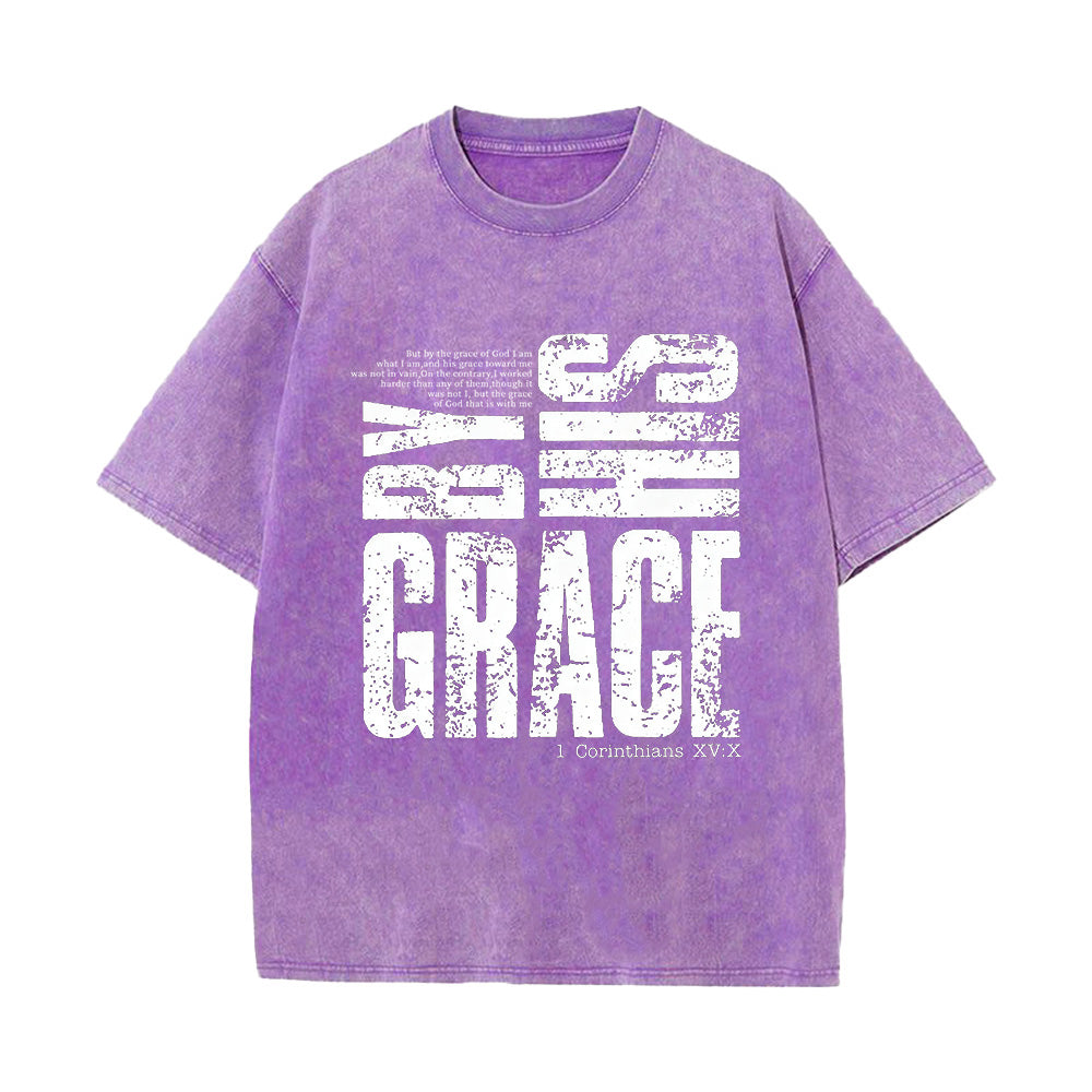 Saved By His Amazing Grace Unisex Washed T-Shirt