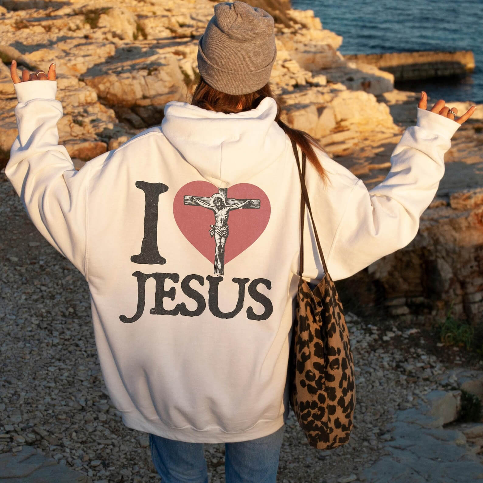 I Love Jesus Christian Unisex Cotton Hoodie