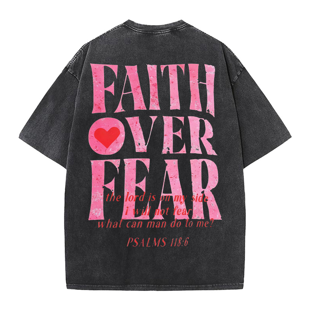 Faith Over Fear Unisex Washed T-Shirt