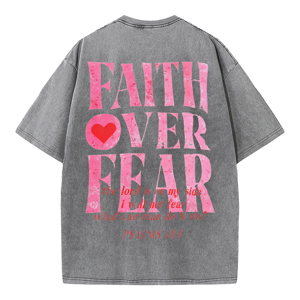 Faith Over Fear Unisex Washed T-Shirt