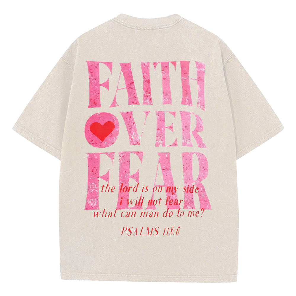 Faith Over Fear Unisex Washed T-Shirt
