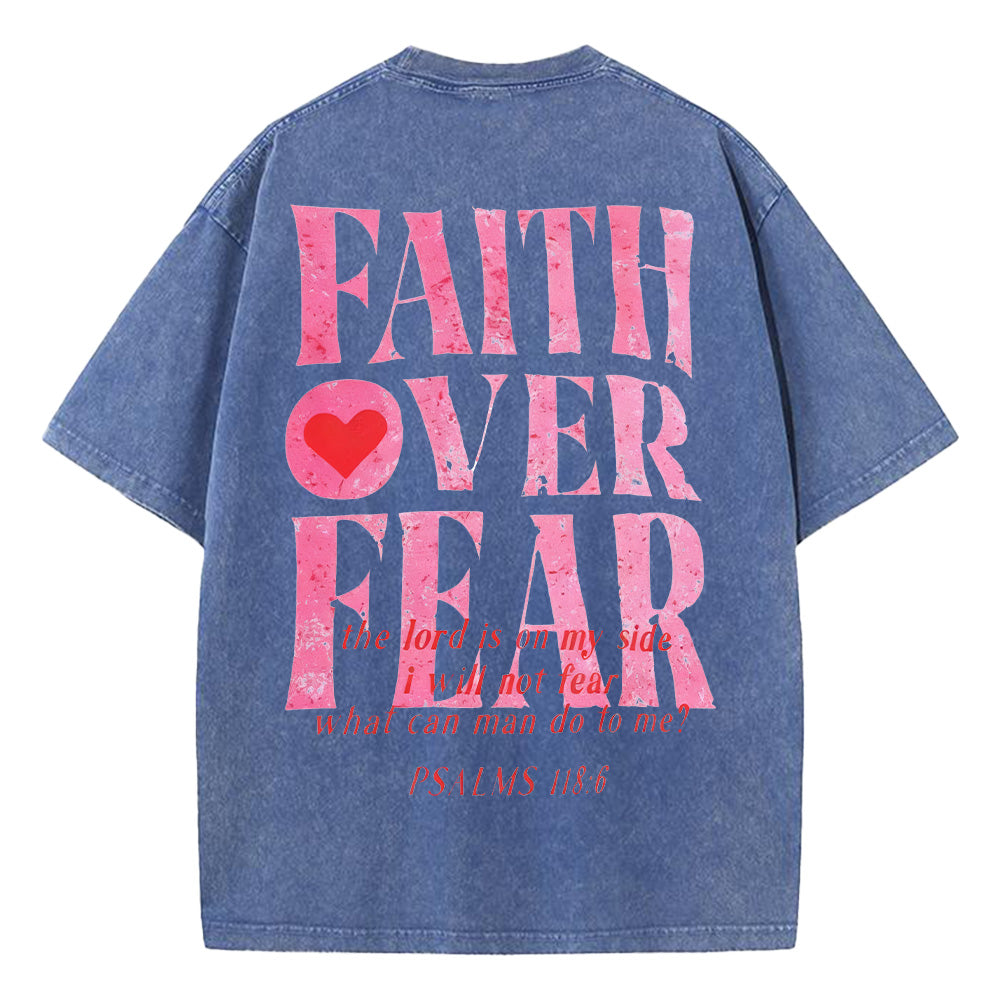 Faith Over Fear Unisex Washed T-Shirt