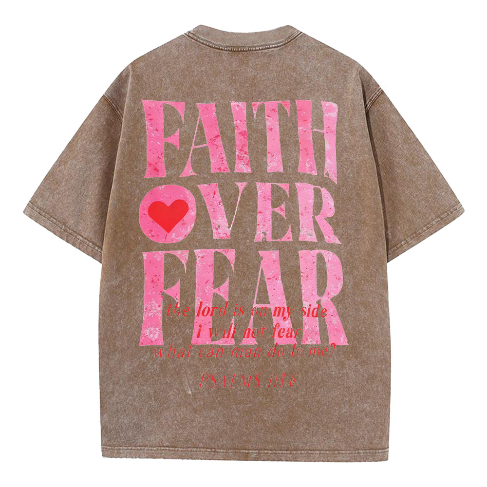 Faith Over Fear Unisex Washed T-Shirt