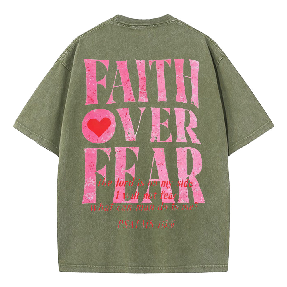 Faith Over Fear Unisex Washed T-Shirt