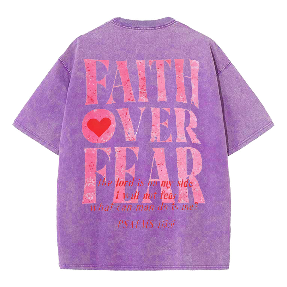 Faith Over Fear Unisex Washed T-Shirt