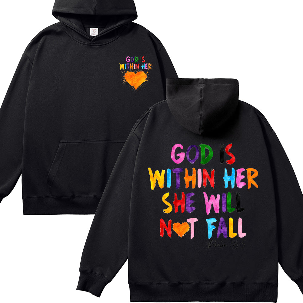 God Is Within Her She Will Not Fall Unisex Cotton Hoodie