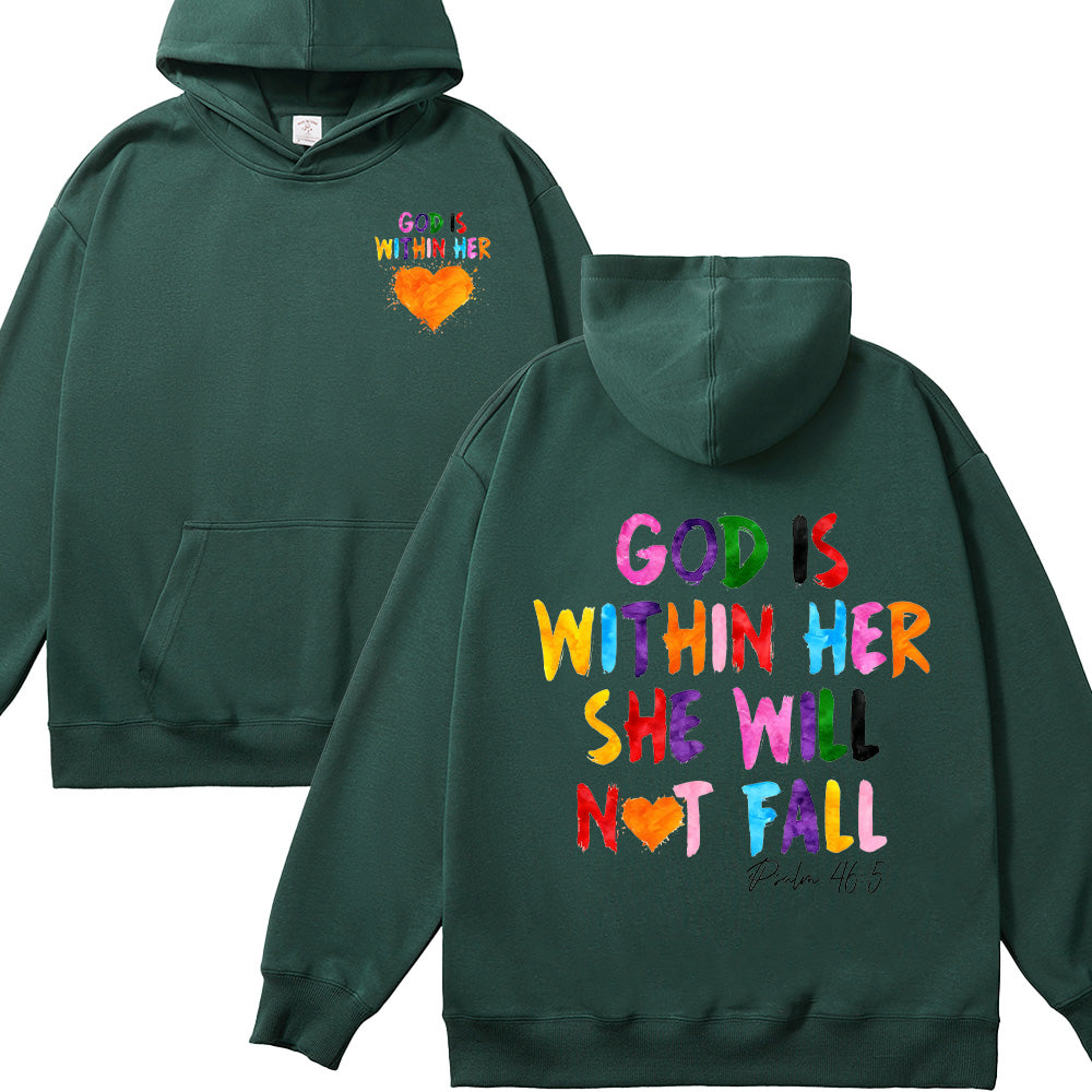 God Is Within Her She Will Not Fall Unisex Cotton Hoodie