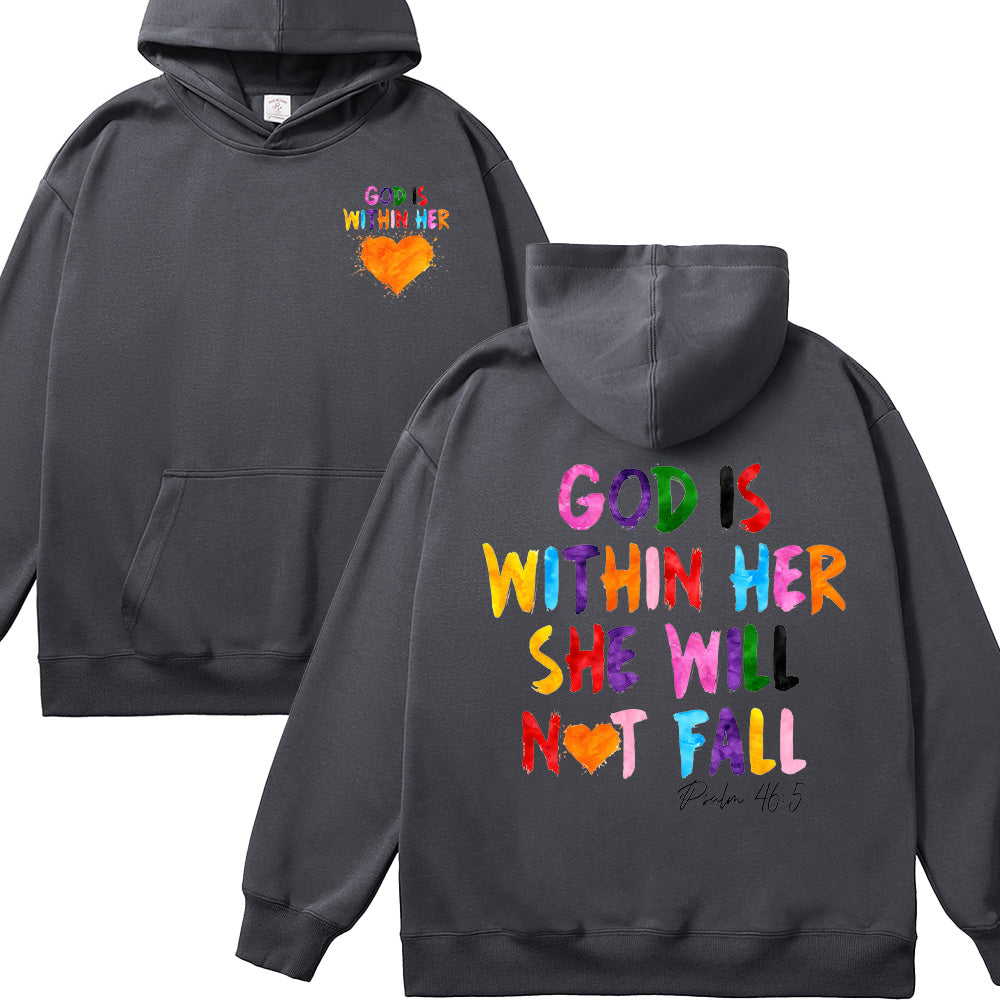 God Is Within Her She Will Not Fall Unisex Cotton Hoodie
