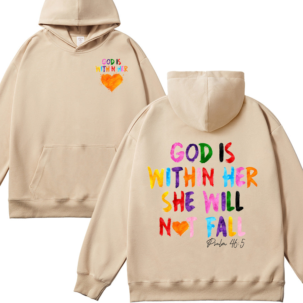 God Is Within Her She Will Not Fall Unisex Cotton Hoodie