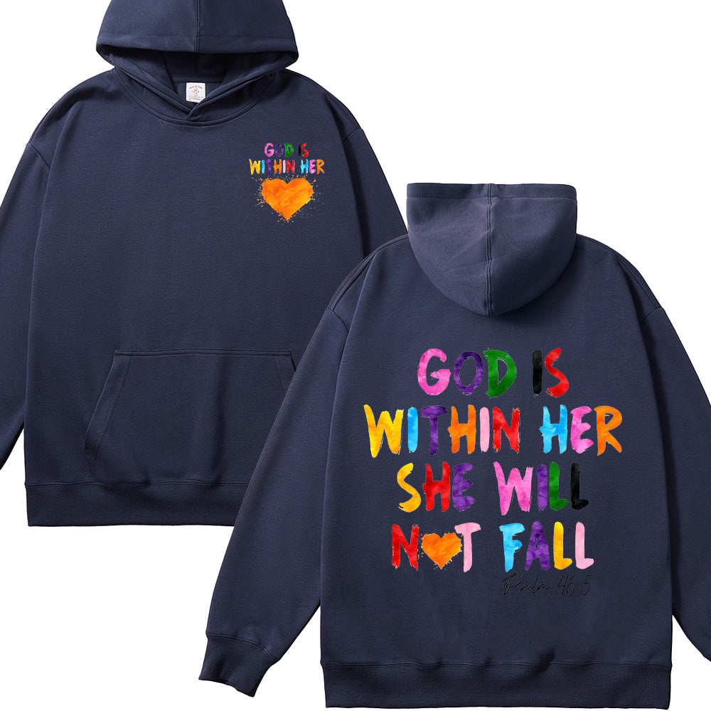 God Is Within Her She Will Not Fall Unisex Cotton Hoodie