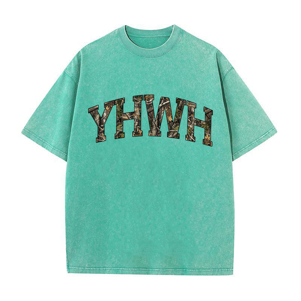 Camo YHWH Unisex Washed T-Shirt