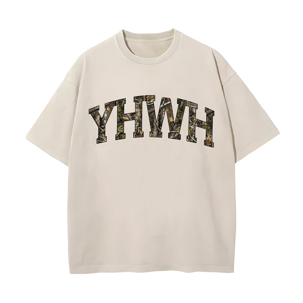 Camo YHWH Unisex Washed T-Shirt