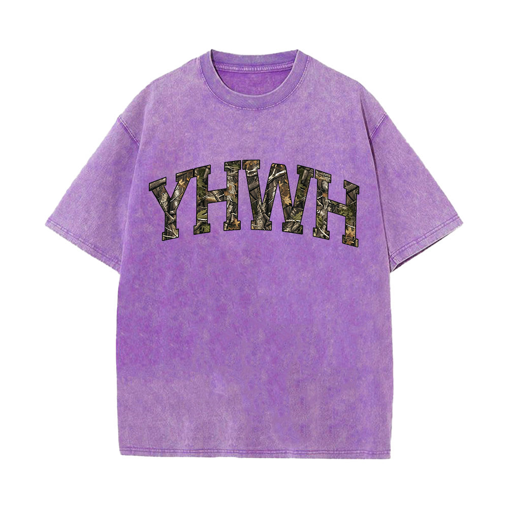 Camo YHWH Unisex Washed T-Shirt