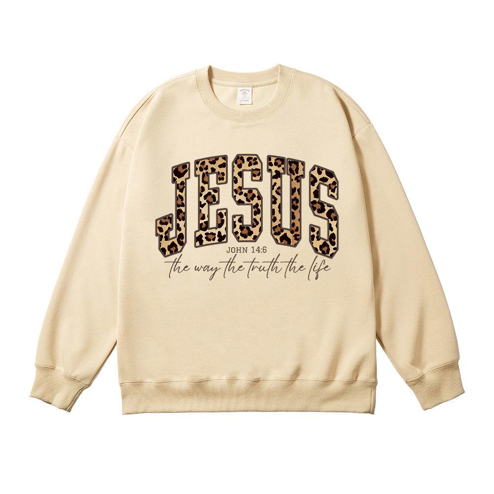 Cheetah Print Bible Verse Unisex Cotton Sweatshirt