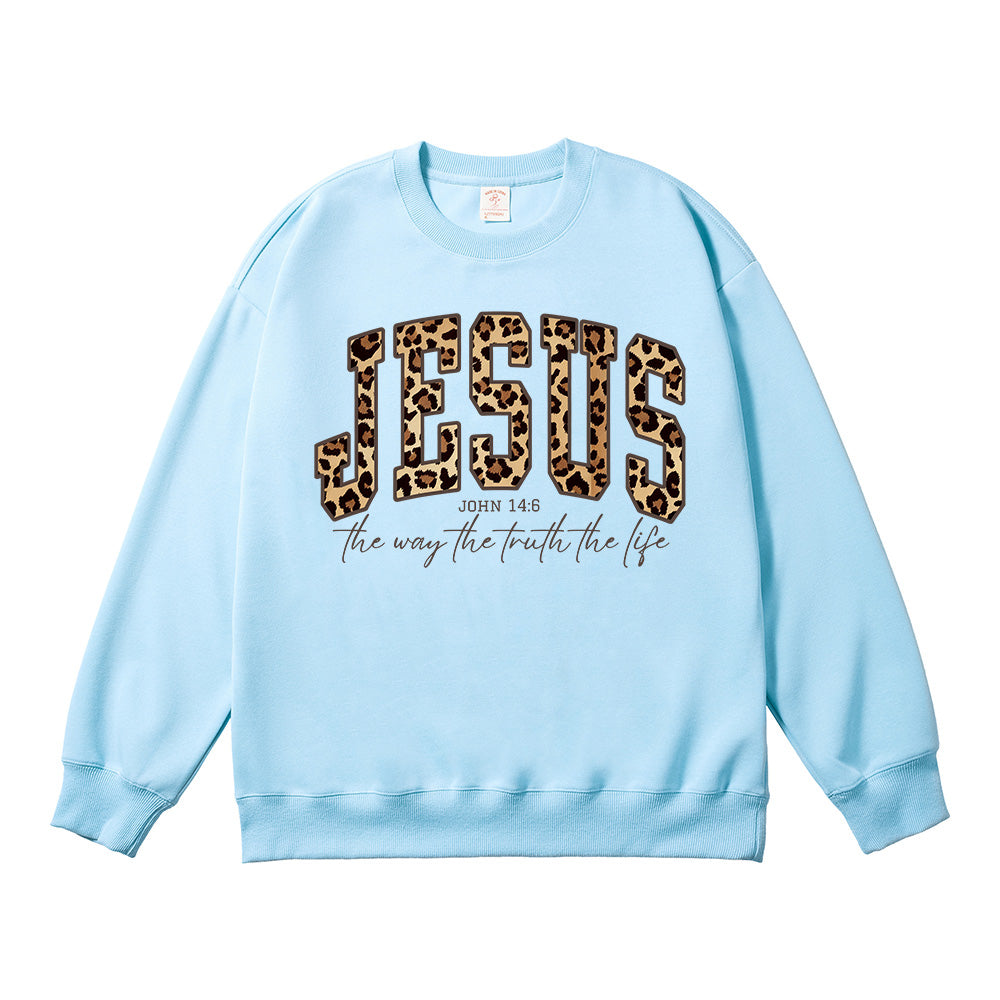 Cheetah Print Bible Verse Unisex Cotton Sweatshirt
