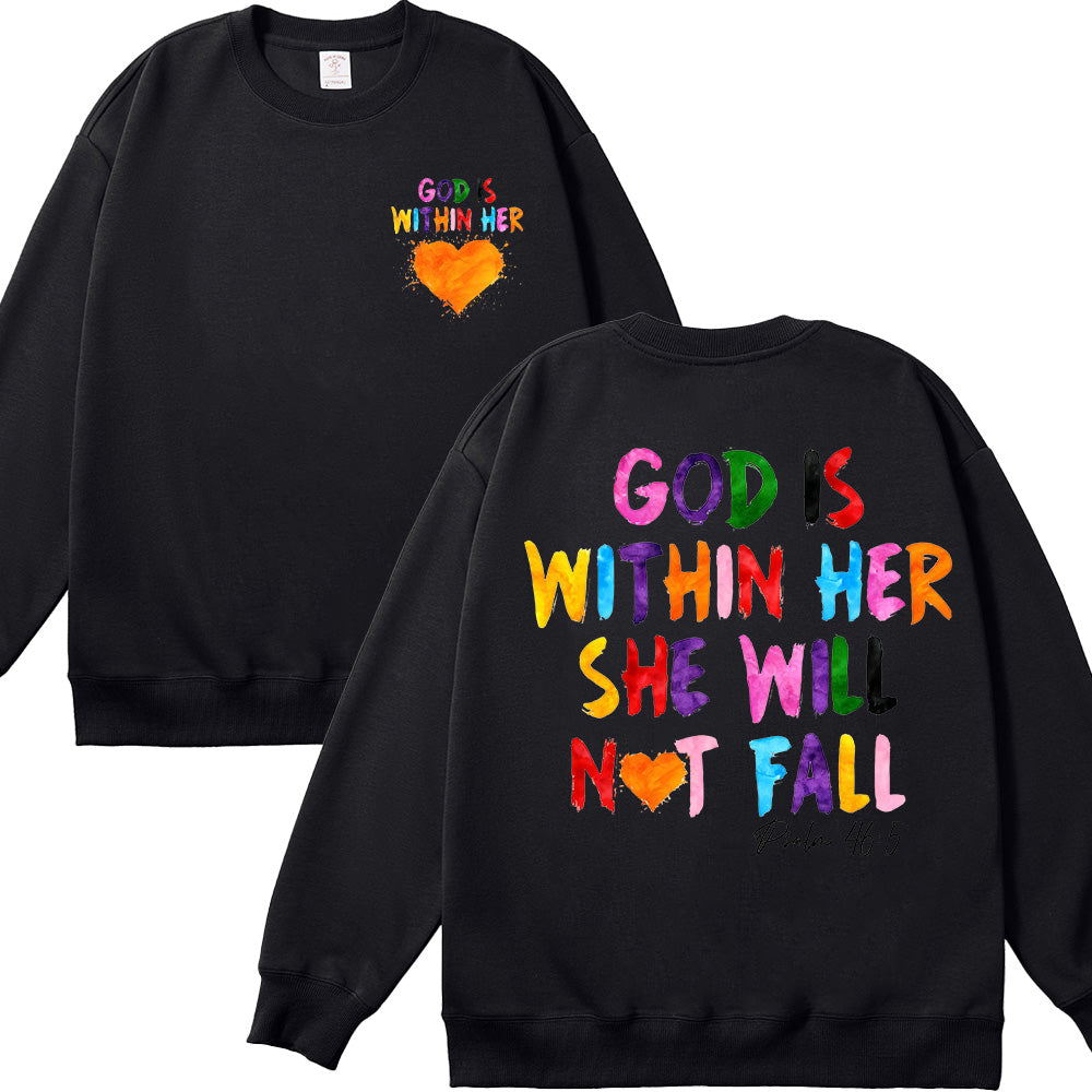 God Is Within Her She Will Not Fall Unisex Cotton Sweatshirt