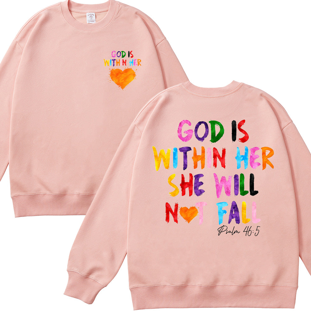 God Is Within Her She Will Not Fall Unisex Cotton Sweatshirt