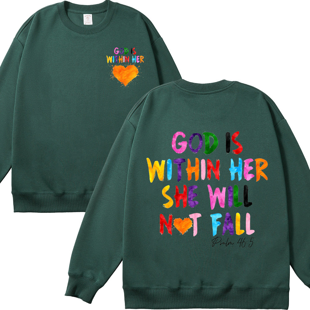 God Is Within Her She Will Not Fall Unisex Cotton Sweatshirt