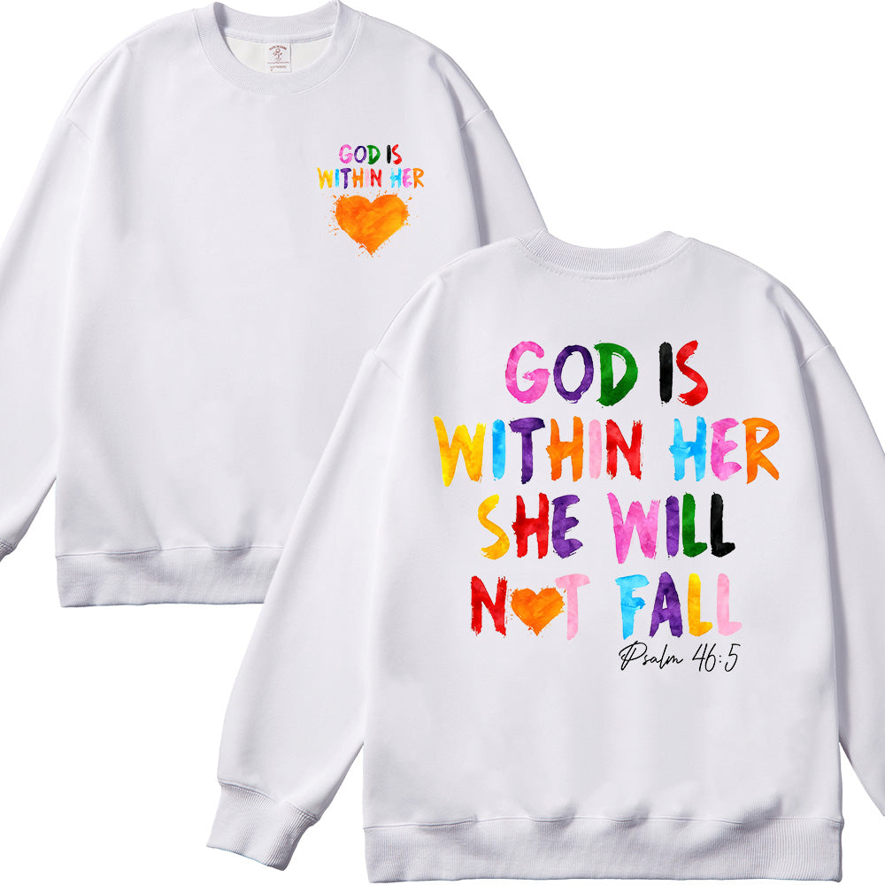 God Is Within Her She Will Not Fall Unisex Cotton Sweatshirt