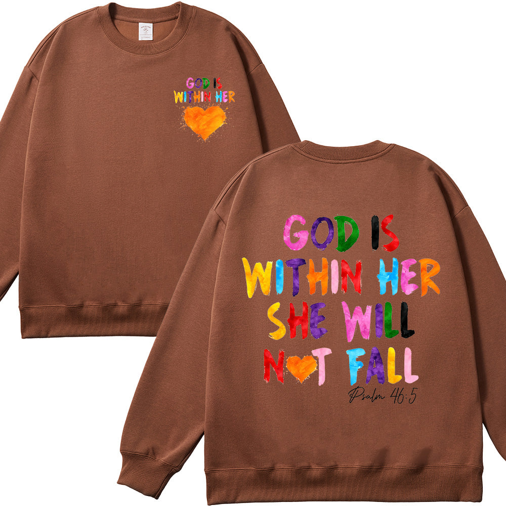 God Is Within Her She Will Not Fall Unisex Cotton Sweatshirt