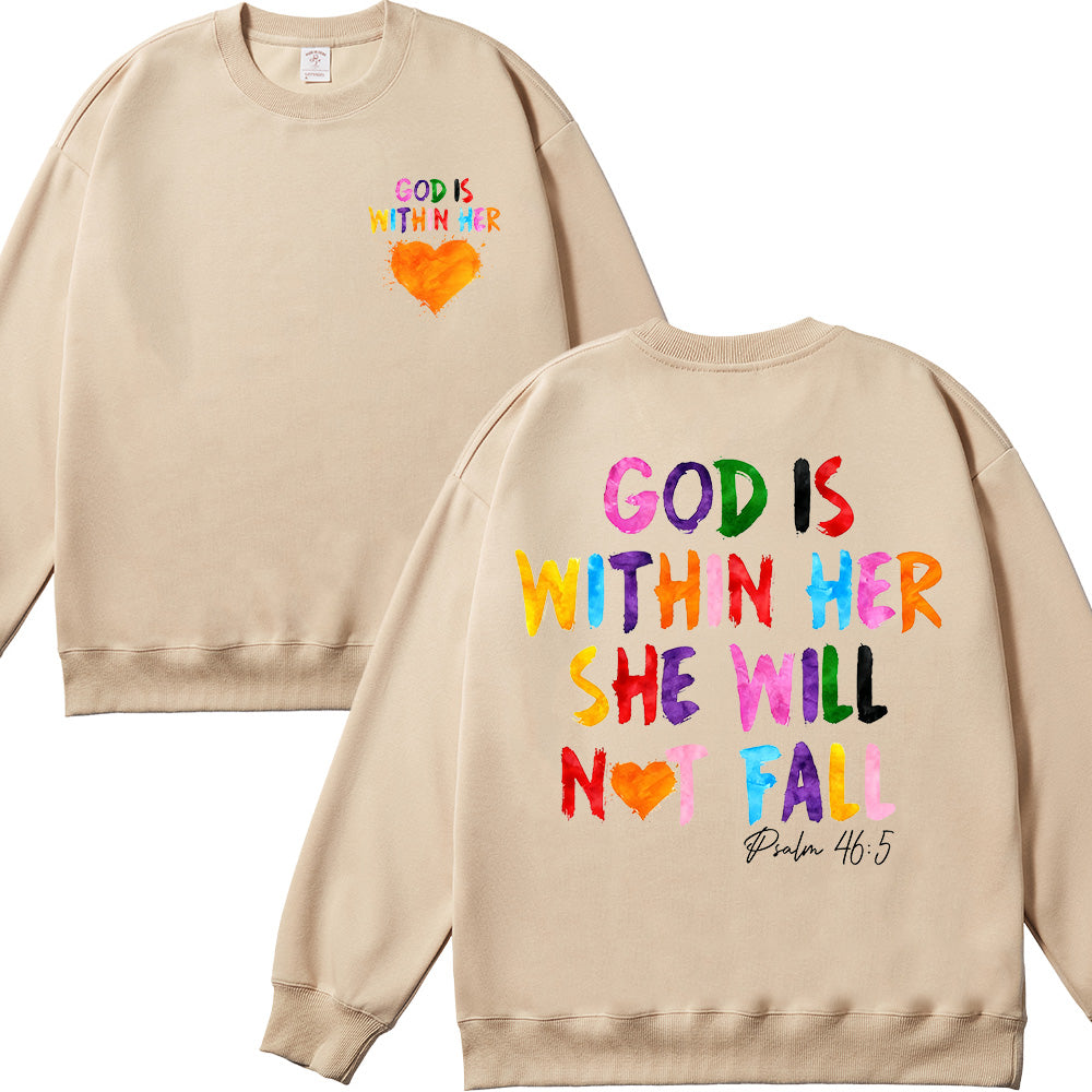 God Is Within Her She Will Not Fall Unisex Cotton Sweatshirt