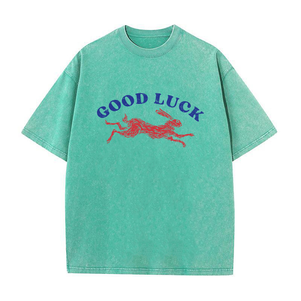 Lucky Rabbit Unisex Washed T-Shirt