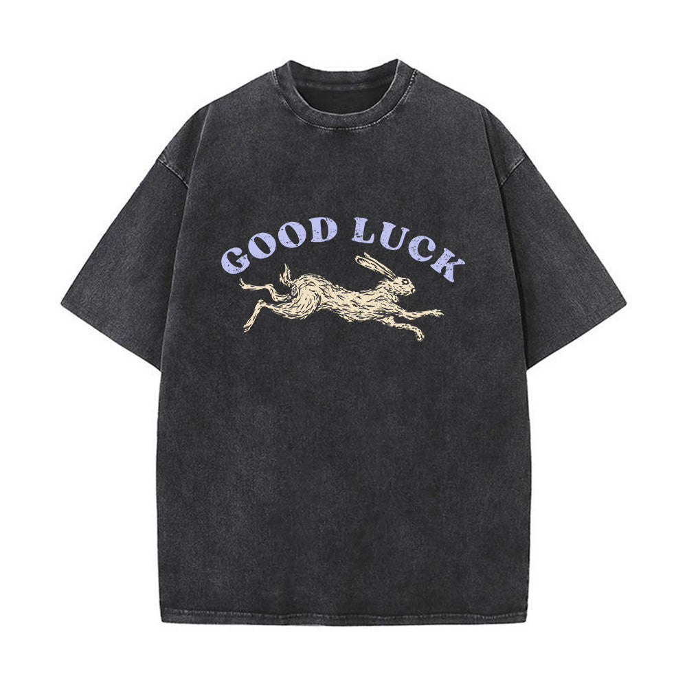 Lucky Rabbit Unisex Washed T-Shirt