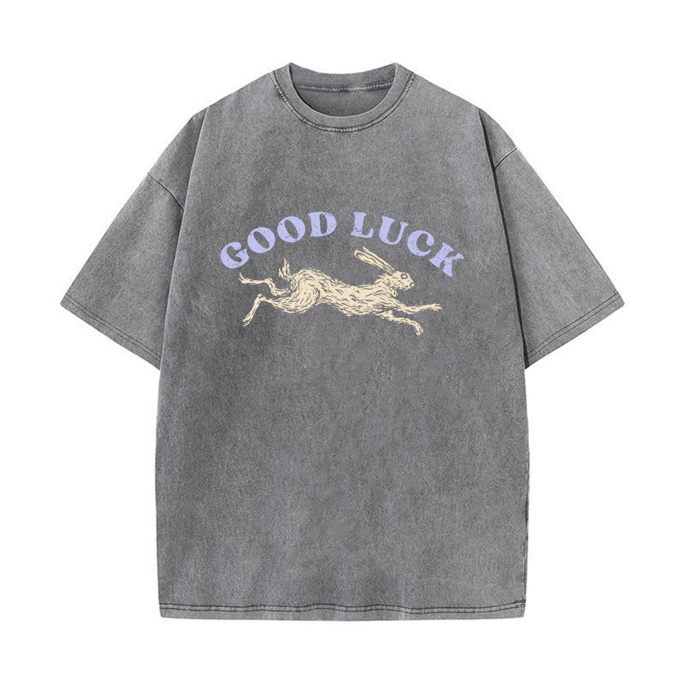 Lucky Rabbit Unisex Washed T-Shirt